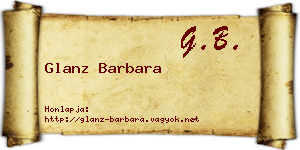 Glanz Barbara névjegykártya